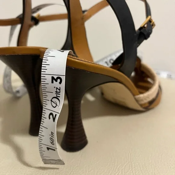 Tory Burch Fisherman Color-block Leather Heel Sandal Women’s Size 9